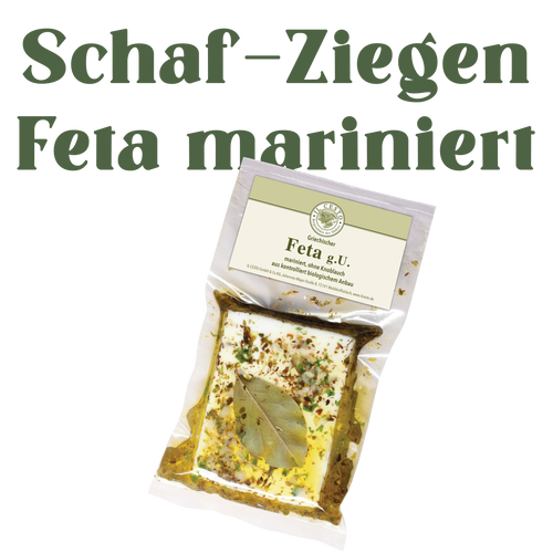 Marinierter Feta – Schaf- & Ziegenkäse in Öl (Knoblauch & Kräuter)